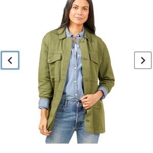 Outerknown Utility Jacket Womens Small Green Linen Organic Cotton Blend W